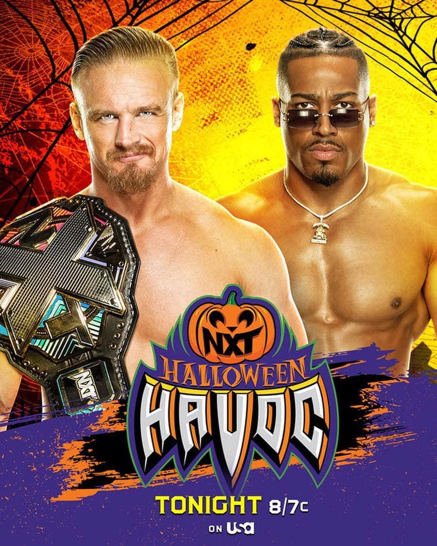 WWEさんのインスタグラム写真 - (WWEInstagram)「TONIGHT on Night Two of #WWENXT #HalloweenHavoc 🎃  🏆 @unbesiegbar_dragunov vs. @carmelo_wwe - NXT Championship 🌎 @dominik_35 vs. @wwefrazer - NXT North American Championship 👊 @bronbreakkerwwe vs. @mrstonewwe  😱 Tables, Ladders and SCARES Match 🤝 @chelseaagreen & @pipernivenwwe vs. @theahail_wwe & @jacyjaynewwe - WWE Women’s Tag Team Championship 👀 @kelani_wwe vs. @lolavicewwe - NXT Women’s Breakout Tournament Finals 😠 @tiffanywwe vs. @fallon_wwe  📺 8/7c @usanetwork」11月1日 6時13分 - wwe