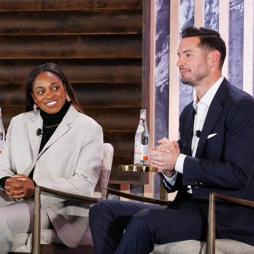 スローン・スティーブンスのインスタグラム：「Last week I had the pleasure of being in Deer Valley with @jjredick and @patrickcantlay at the @goldmansachs Private Wealth Management's At the Helm conference. Thank you all for an amazing discussion!」