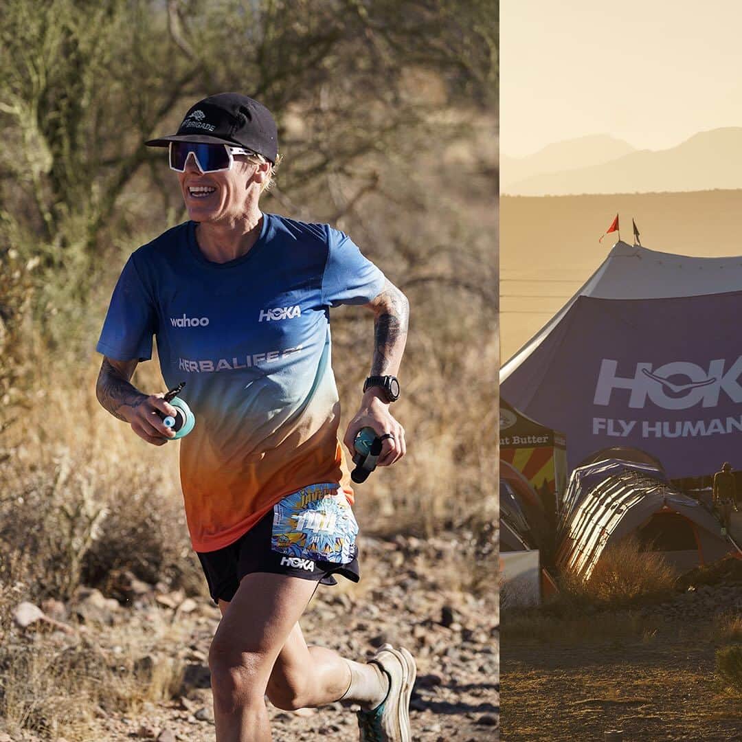 ホカオネオネのインスタグラム：「The annual Halloween 🎃 party in the desert did not disappoint! Over one thousand trail runners brought their passion and their best costumes to race the 100-mile and 100k @javelinajundred 🎉.   Here are the highlights from the HOKA elites:  🥇 The women’s 100 miler was won by @hjacksonracing, who notched the second-fastest course time in history to claim the title. The HOKA athlete and Ironman star averaged 8:38-mile pace while winning in 14:24, 31 minutes ahead of runner-up Ragna Debats. Jackson’s performance is an improvement on her fifth-place showing last year, which marked an exciting introduction to the sport of trail running.  🥇 A year after finishing second in 13:05, @jonrea_sayray topped the podium in the men’s 100 miler. The HOKA athlete blazed a winning time of 12:43, shattering the 12:58 course record set by Dakota Jones last year.   🎫 As a result of their respective 100-mile victories, Rea and Jackson both earned Golden Ticket entries into the 2024 Western States 100. The strong results for HOKA trail athletes in the 100 miler didn’t end there: @ryttaff placed sixth overall in his debut 100 miler, and @nblaes finished fifth in the women’s race.  🏆 Continuing his impressive streak on the trails, @lightningraj won the men’s 100K. The HOKA Aggies runner claimed the title in 7:15:53, well over an hour ahead of the next men’s finisher. As a result, the U.S. Olympic Marathon Trials qualifier shattered the previous 7:31 course record set by Scott Traer last year.  #HOKA #FlyHumanFly #trailrunning #teamhoka」
