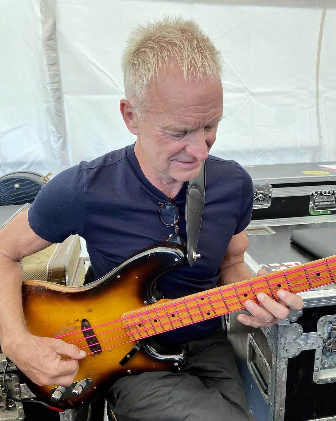スティングのインスタグラム：「Sting’s bass got dressed up for Halloween in support of DR’s initiative with Pink Aid. . For Breast Cancer Awareness Month DR has been donating proceeds from the sales of our NEON Pink strings to Pink Aid. Pink Aid is a non-profit whose mission is “to provide compassionate support, critical resources and emergency financial assistance to underserved breast cancer patients and their families.” Make your sound matter, for each post of your NEON Pink strings, use #drstringsXpinkaid, and DR will make an additional donation.」