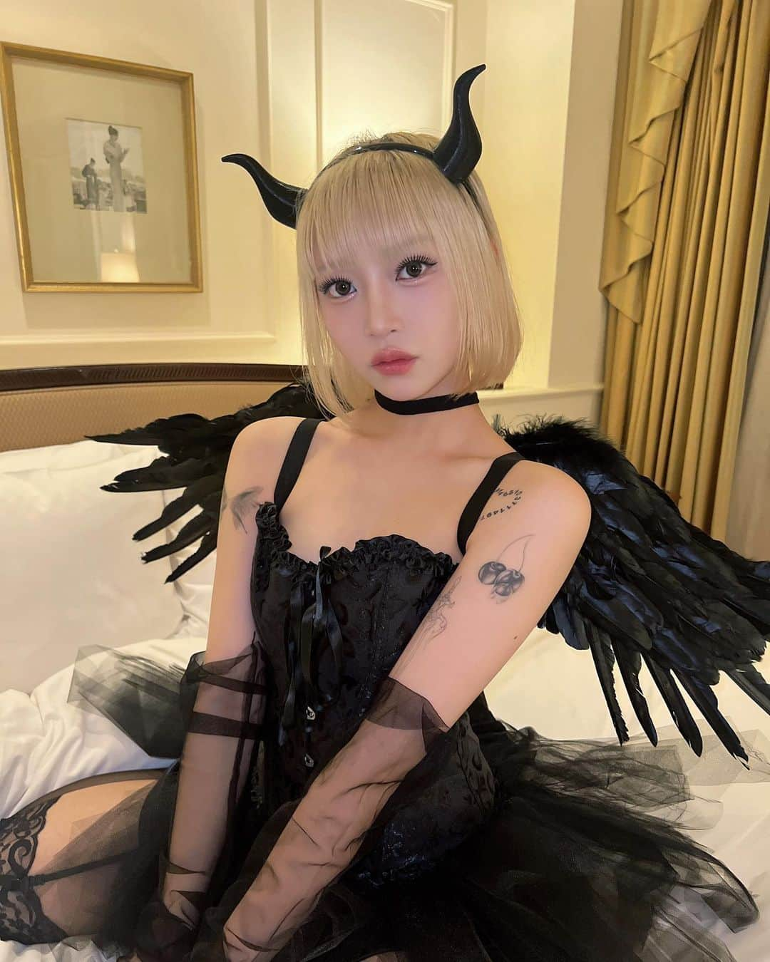 コノミさんのインスタグラム写真 - (コノミInstagram)「ﾊﾋﾟﾊﾛ🦇🖤ቻﾝቻﾝがቺቻቺቻ」10月31日 21時20分 - serorikanbouchoukan