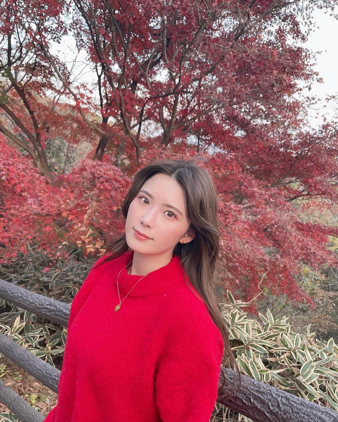 伊藤奈月のインスタグラム：「⁡ そろそろ紅葉の季節〜🍁 ⁡ #紅葉  #紅葉狩り #高尾山」