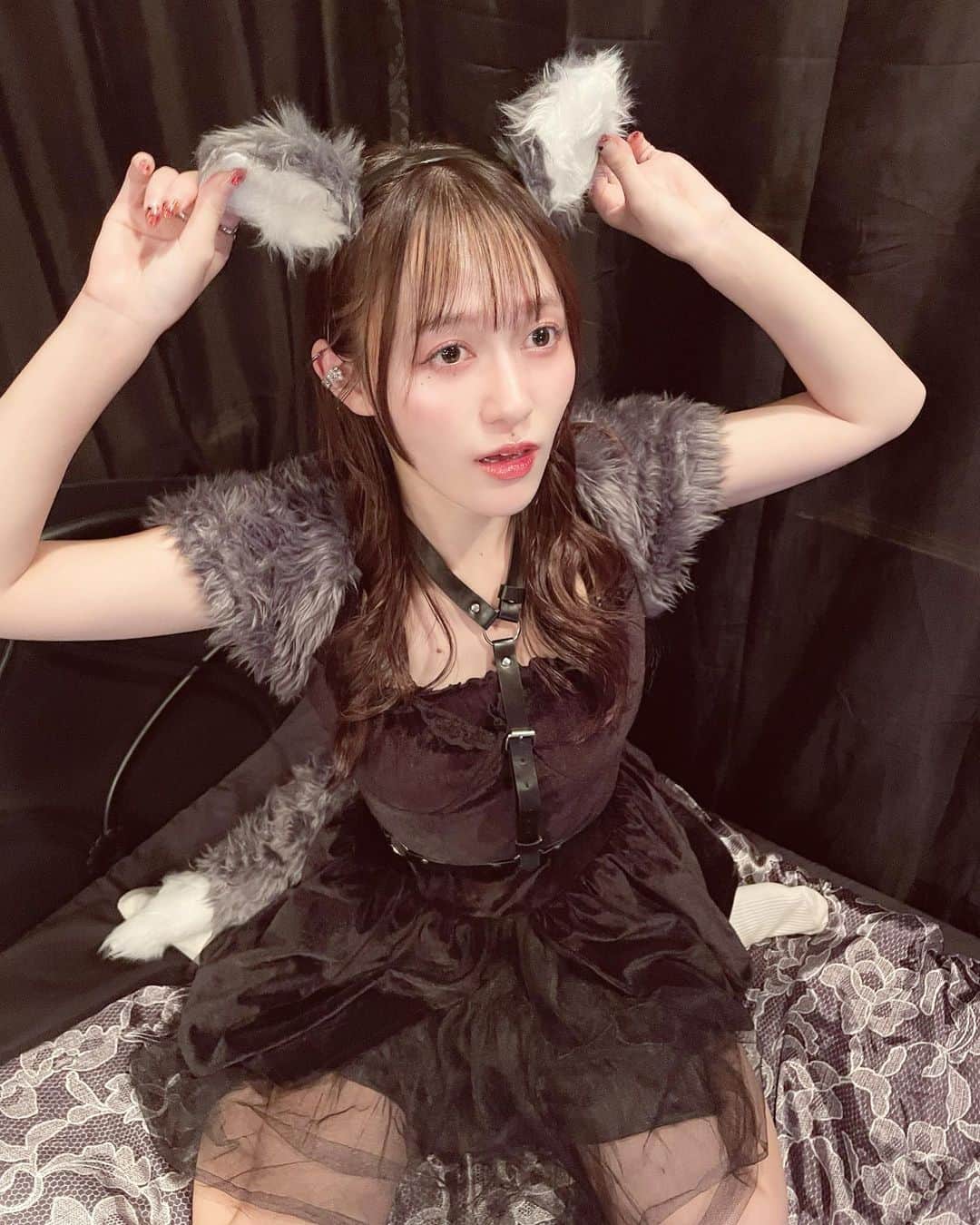 三浦菜々子のインスタグラム：「はっぴーはろうぃん？🐺🎃  #白キャン #真っ白なキャンバス #アイドル #idol #三浦菜々子 #ハロウィン #ハロウィンコスプレ #ハロウィン仮装 #オオカミ」