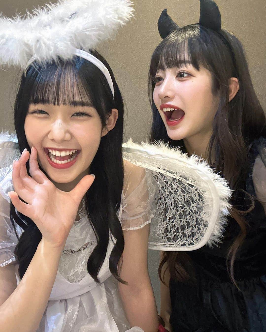 桜木心菜さんのインスタグラム写真 - (桜木心菜Instagram)「はぴはろ👼🏻😈 🎃🦇🕸 . . #天使 #悪魔 #happyHalloween #ハロウィン #コスプレ #仮装 したよ #juicejuice さん#入江里咲 ちゃん #りさち #私立恵比寿中学 #桜木心菜 #ここち #浅草 #좋아요 #뷰티 #할로윈」10月31日 21時36分 - sakuragi_cocona_official