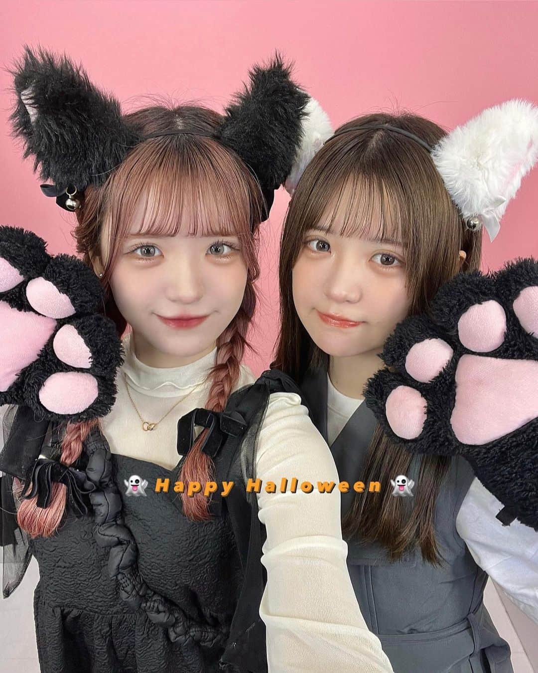 砂糖華のインスタグラム：「👻 Happy Halloween 👻 ‪　　　　　‬ 今日はすき焼きパーティーした🍲 ‪　　　　　‬ みんなはどうやって過ごしたかな？💘 ‪　　　　　‬ ‪　　　　　‬ #ハロウィン #ハロウィンコスプレ #韓国プリ #猫耳 #カチューシャ」