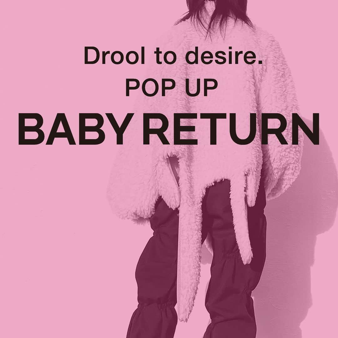 Laforet HARAJUKUのインスタグラム：「【BABY RETURN POP UP STORE｜2023.11.1(Wed)-11.7(Tue)】2F CONTAINER ベビーウェアを作品作りモチーフにするアトリエ。そのふたりがユニークな大人服を創り始めたのです。その名は「BABY RETURN」。生まれたてベビーに戻るかのように無邪気な遊び心を表現。冬のポップアップに、ぜひ遊びにおいでください。 nosé & hamasaki #ラフォーレ原宿 #ラフォーレ #原宿 #laforetharajuku #laforet #harajuku #popup ＃BABYRETURN」