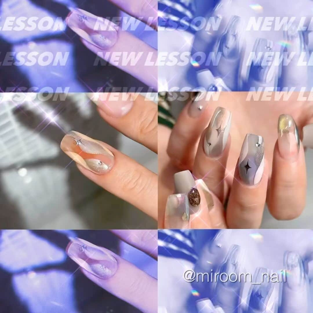 Mayu Ogawaのインスタグラム：「☁️ ✦🕊️☁️ ✦🕊️☁️ NEW LESSON UPLOAD🔥 こ れ は かわいいっっっ スピード可愛いネイルでサロンで絶対活躍するアートです♪  トレンドワードな #y2k #うねうねネイル #マグネットネイル #オーロラネイル これは可愛さ絶対です！笑🩵  👇👇👇👇👇👇 レシピはシンプルなんだけど(トライしやすいです♪)、 綺麗に仕上げる為に必要な手法と押さえるポイントってしっかりあるんですよ！ ここをおさえるのが超ポイント。 私が日頃理論的に意識してネイルを作っていることを、細っかく！全てレクしております☁️ 今までの重ねアートのグレードを上げたい方！ ぜひ見てください♪  結構、、、え！♡となって頂けるんじゃないかな♪♪♪  「だから綺麗なんだ」を叶えます！♡  発売開始になった @iriegel_official のニューコレシリーズを使ってます😉 主要な商材商材は商品ページリンク🔗してありますので購入やリサーチしやすくなっておりますよ♡  色々なマグでももちろん可愛く出来るのでぜひサロンアートにお役立てください✨  💅💅💅💅💅💅💅💅💅💅💅💅  new!▶︎ Y2Kカーヴ/オーロラマグ【サロンアート中級】 @miroom_nail から mayuのオンライン教室・通信講座一覧 ［ Art Of Vibes］でご視聴頂けます。 mda 全アート見放題！！ (※閲覧には講座サイト入会が必要となります。) ✏️✏️✏️✏️  #miroom #ミルーム #miroomnail #ネイル動画 #ネイルデザイン #ネイルアート #ネイルレッスン #オンラインネイルレッスン #ニュアンスネイル #y3k  #mdanail #銀座ネイルサロン #スタッフ募集中 ♡」