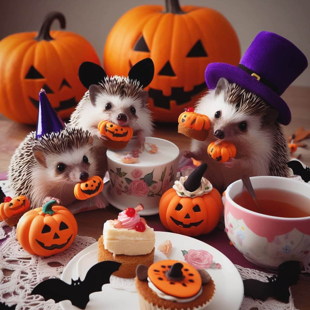 ダーシーさんのインスタグラム写真 - (ダーシーInstagram)「Happy Halloween!! Enjoy a prickly night🦔🎃👻  #aiart#hedgehog#hedgie#cuteanimals#flyinghedgehogs#ハリネズミ#はりねずみ#igel#hérisson#riccio#erizo#고슴도치#刺猬#halloween#ハロウィン」10月31日 22時43分 - darcytheflyinghedgehog