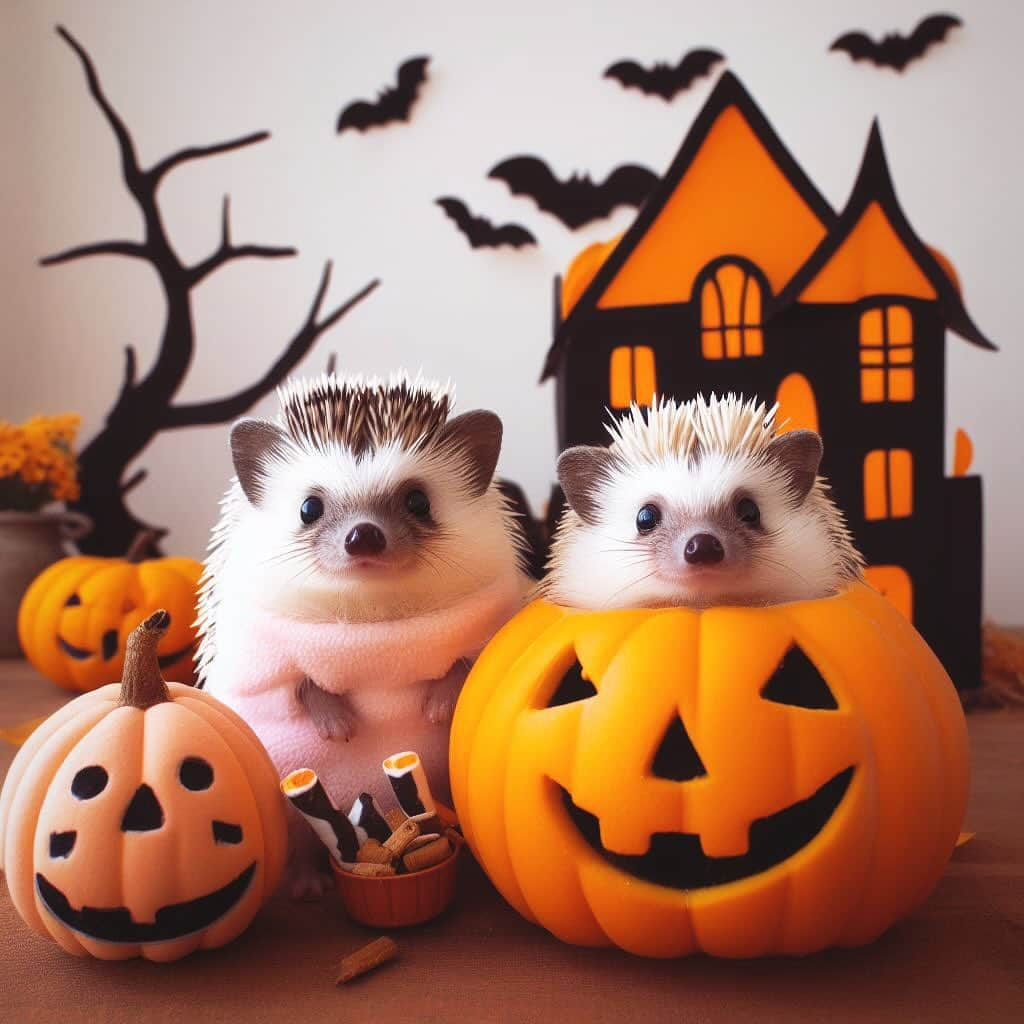 ダーシーさんのインスタグラム写真 - (ダーシーInstagram)「Happy Halloween!! Enjoy a prickly night🦔🎃👻  #aiart#hedgehog#hedgie#cuteanimals#flyinghedgehogs#ハリネズミ#はりねずみ#igel#hérisson#riccio#erizo#고슴도치#刺猬#halloween#ハロウィン」10月31日 22時43分 - darcytheflyinghedgehog