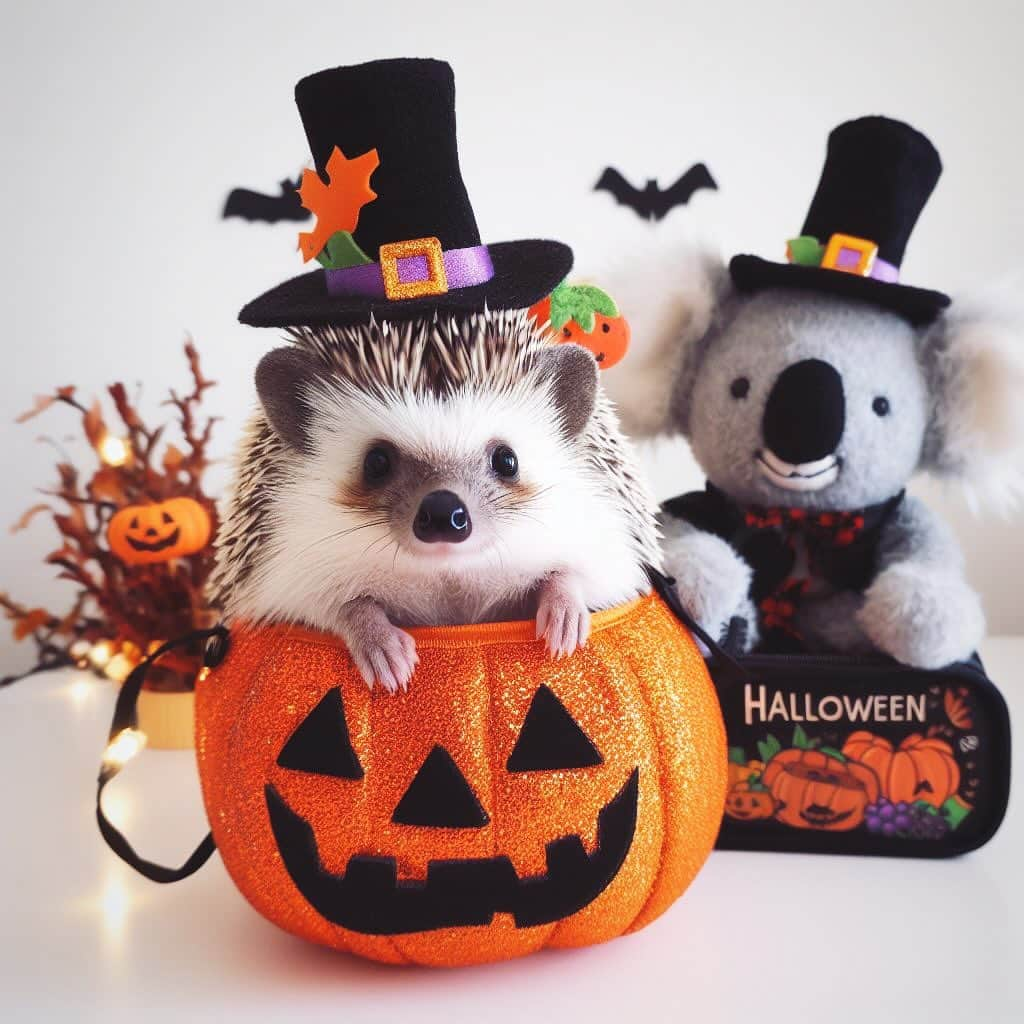 ダーシーさんのインスタグラム写真 - (ダーシーInstagram)「Happy Halloween!! Enjoy a prickly night🦔🎃👻  #aiart#hedgehog#hedgie#cuteanimals#flyinghedgehogs#ハリネズミ#はりねずみ#igel#hérisson#riccio#erizo#고슴도치#刺猬#halloween#ハロウィン」10月31日 22時43分 - darcytheflyinghedgehog