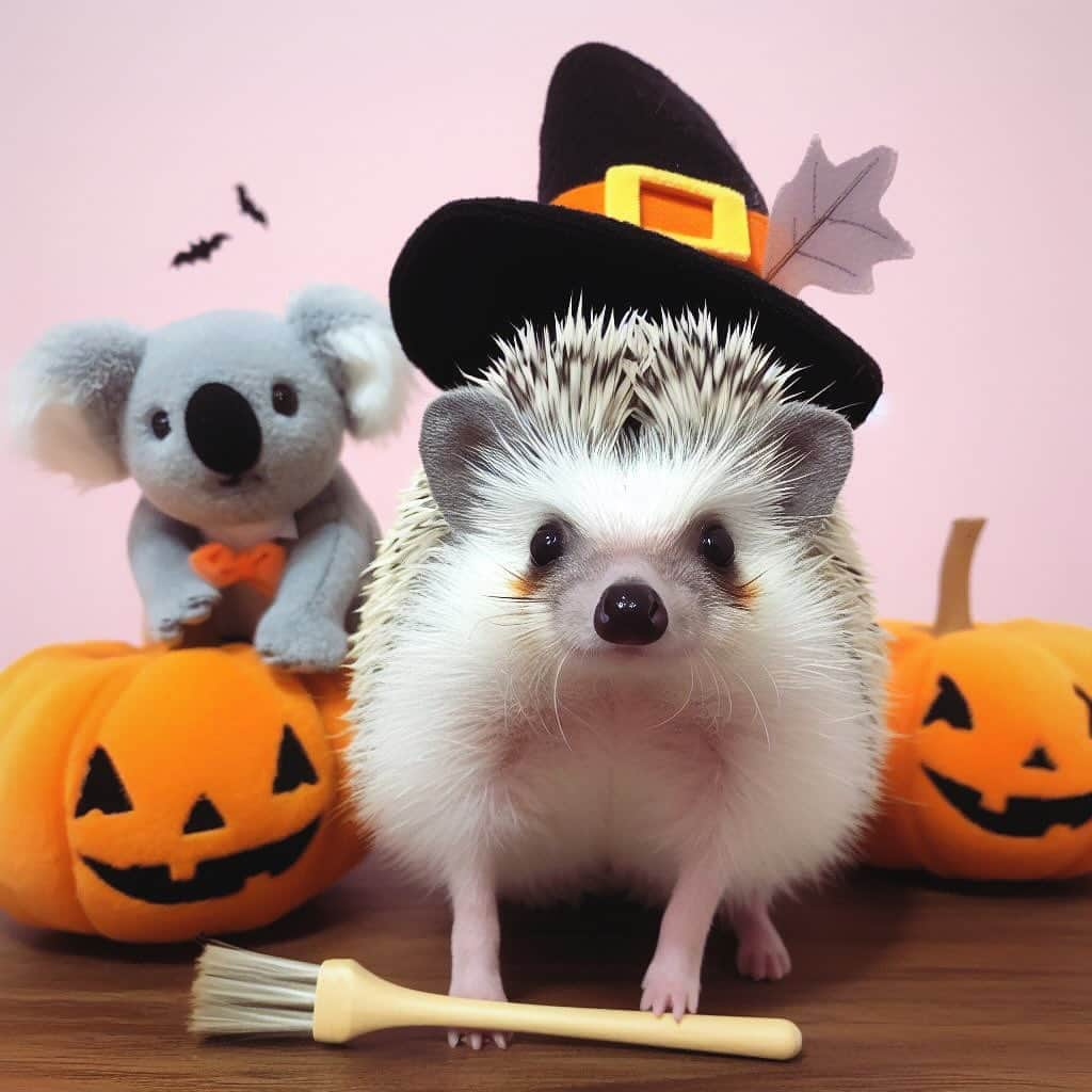 ダーシーさんのインスタグラム写真 - (ダーシーInstagram)「Happy Halloween!! Enjoy a prickly night🦔🎃👻  #aiart#hedgehog#hedgie#cuteanimals#flyinghedgehogs#ハリネズミ#はりねずみ#igel#hérisson#riccio#erizo#고슴도치#刺猬#halloween#ハロウィン」10月31日 22時43分 - darcytheflyinghedgehog