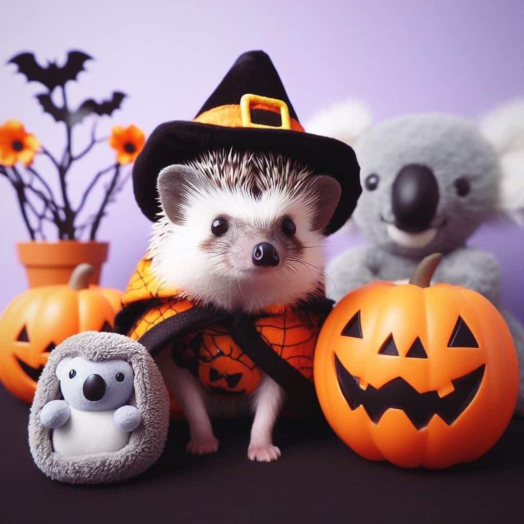 ダーシーさんのインスタグラム写真 - (ダーシーInstagram)「Happy Halloween!! Enjoy a prickly night🦔🎃👻  #aiart#hedgehog#hedgie#cuteanimals#flyinghedgehogs#ハリネズミ#はりねずみ#igel#hérisson#riccio#erizo#고슴도치#刺猬#halloween#ハロウィン」10月31日 22時43分 - darcytheflyinghedgehog