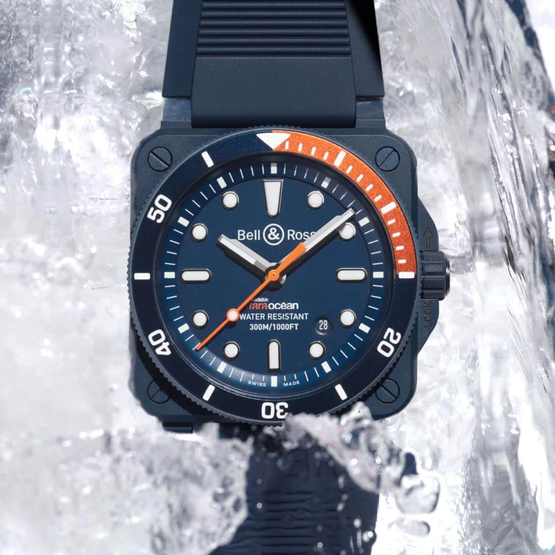 ベル&ロスのインスタグラム：「Introducing the new BR 03-92 Diver Tara, a timepiece made in collaboration with the Tara Ocean Foundation, France's first charitable foundation dedicated to the ocean.  Its mission is twofold: to explore the ocean in order to understand it better, and to share scientific knowledge about the ocean in order to raise public awareness. @fondationtaraocean   Discover more via the link in our bio. #bellross #timeinstruments #BR0392 #Diver #BRFondationTaraOcéan #FondationTaraOcéan」