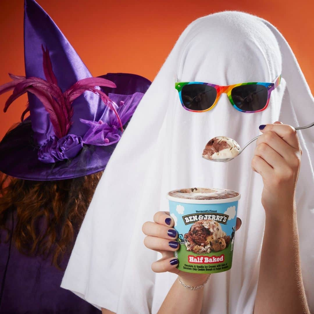 Ben & Jerry'sのインスタグラム：「Ghost your ex, not your favorite pint. 👻  Order Half Baked for delivery at the link in our bio!」