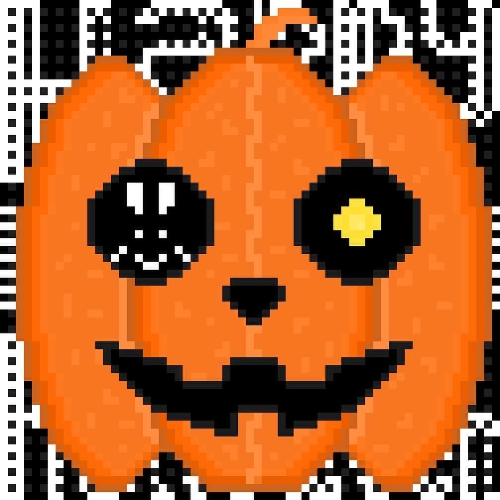 深澤大河のインスタグラム：「【本人】  『Happy Halloween』  #ピクセルアート #pixelart  #ドット絵 #趣味 #happyhalloween #ハッピーハロウィン」