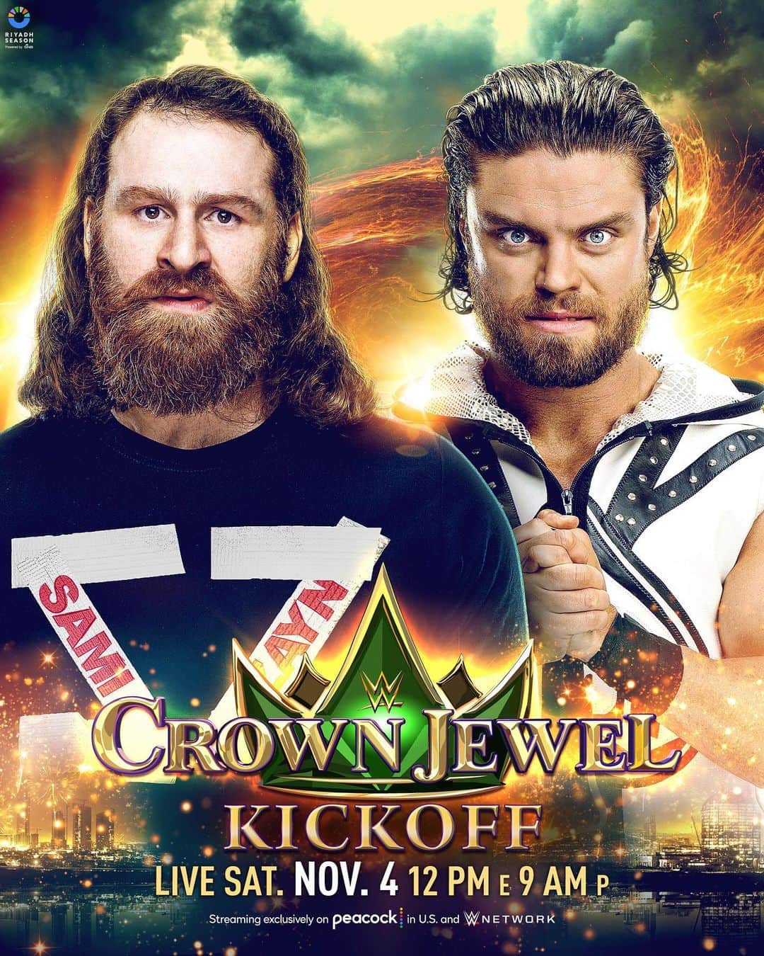 WWEのインスタグラム：「@samizayn is tired of the antics of #TheJudgmentDay and is stepping up to take on @jd_mcdonagh as part of #WWECrownJewel Kickoff. 🔥」