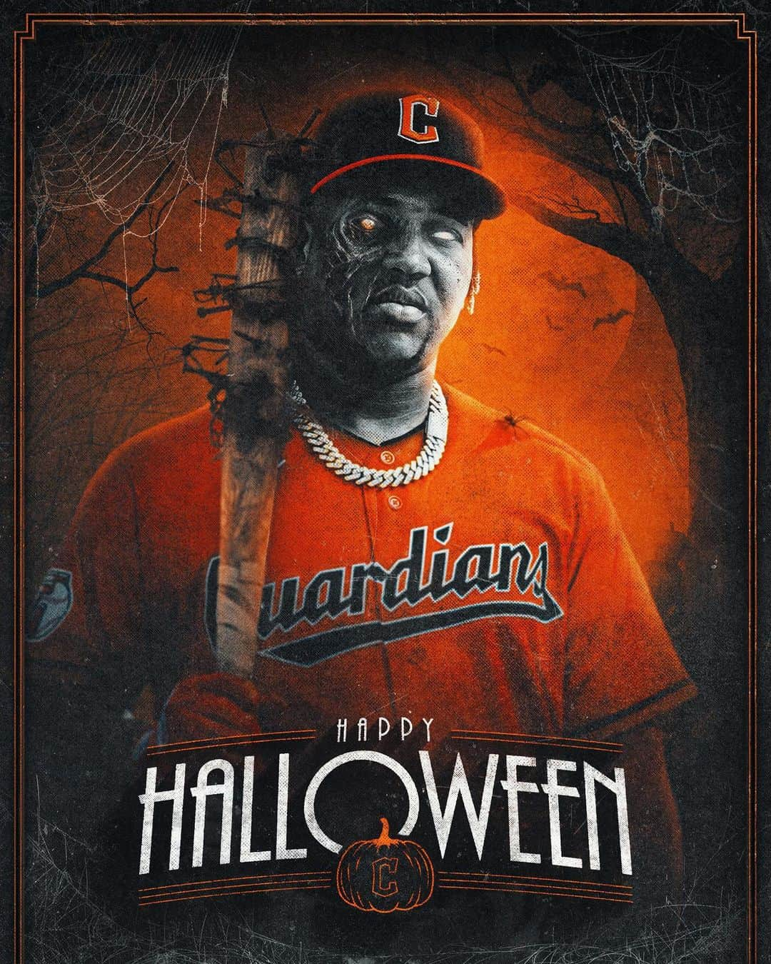 クリーブランド・インディアンスのインスタグラム：「Boo 👻  Happy Halloween to all you Guards and Ghouls!  #ForTheLand」