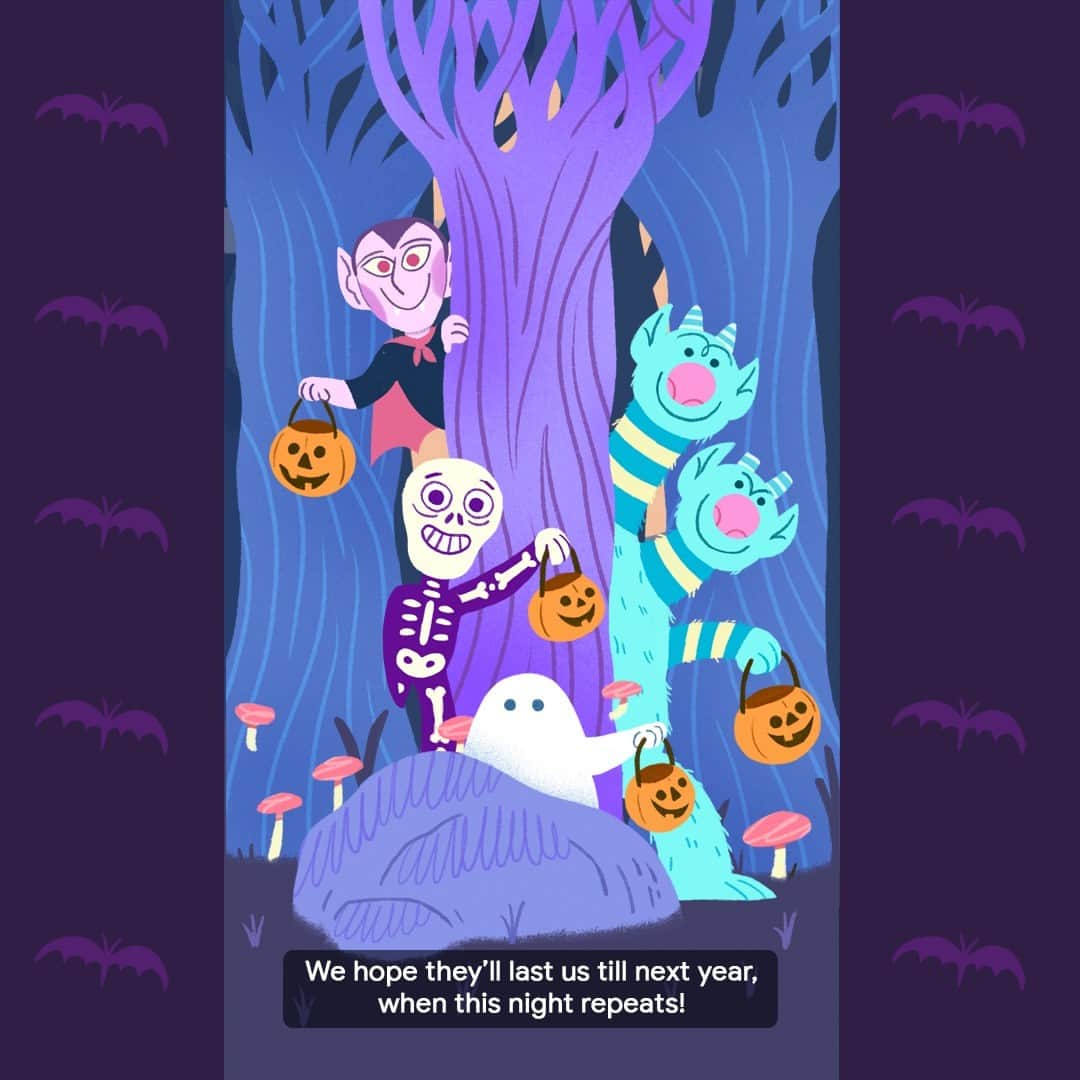 Googleさんのインスタグラム写真 - (GoogleInstagram)「👻 Boo! Did we scare you? Swipe through ➡️ and then tap the link in our bio to celebrate the scariest day of fall with today’s #GoogleDoodle. 🎃 Happy Halloween!」10月31日 23時33分 - google