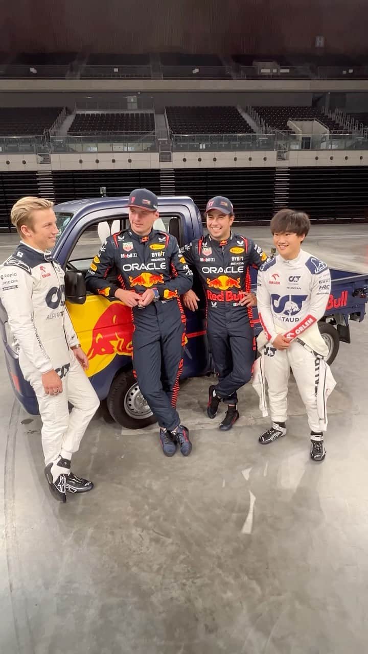 レッドブルのインスタグラム：「what are these in your language? 👀👇  🏁:@maxverstappen1, @schecoperez, @yukitsunoda0511 & @liamlawson30  #redbull #givesyouwiiings #f1 #motorsports #languages」