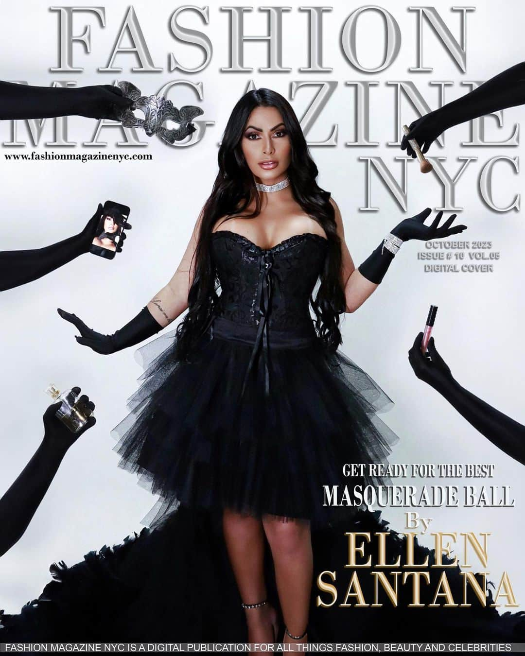 エレン・サンタナのインスタグラム：「ELLEN SANTANA  Get Ready For The Best Masquerade Ball  Check the link 🖇️ on our bio read More ⬆️  MODEL & INFLUENCER : Ellen Santana @ellensantanaoriginal   PHOTOGRAPHER :  Denny  @dennyartt   #fashionmagazinenyc #magazinecover #influencer #newyork」