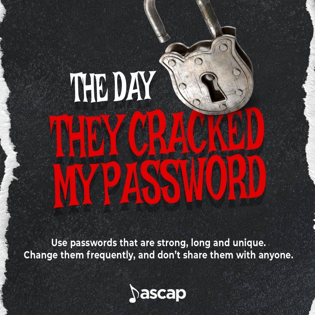 ASCAPさんのインスタグラム写真 - (ASCAPInstagram)「Don’t be the victim in a cybersecurity horror story. 👻 Tap the link in bio for 7 ways you can help to keep your ASCAP account secure. #CybersecurityAwarenessMonth」11月1日 1時00分 - ascap