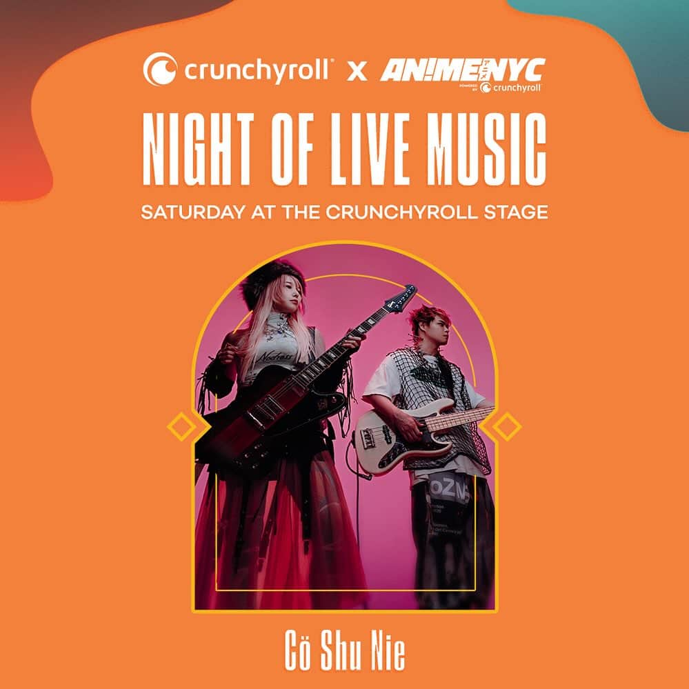 Cö shu Nieのインスタグラム：「. アメリカ・ニューヨークにて 開催されるアニメコンベンション 「Anime NYC」の 「Crunchyroll Night of Live Music」に Cö shu Nieが出演決定🇺🇸    Anime NYC / CRUNCHYROLL NIGHT OF LIVE MUSIC 日程：2023年11月18日（土） 会場：リバー・パビリオン - クランチロール・ステージ 開場：午後6時 ※Anime NYCのバッジをお持ちの方は無料参加可能。   Saturday, November 18 /  Doors open @ approximately 6pm River Pavilion – Crunchyroll Stage  * The concert will be free for all Anime NYC badge holders.  最新情報はCrunchyroll News およびAnime NYC公式サイトをチェック www.animenyc.com/crunchyroll  #coshulive #コシュニエ #CöshuNie #coshunie #crunchyroll #ANIMENYC」