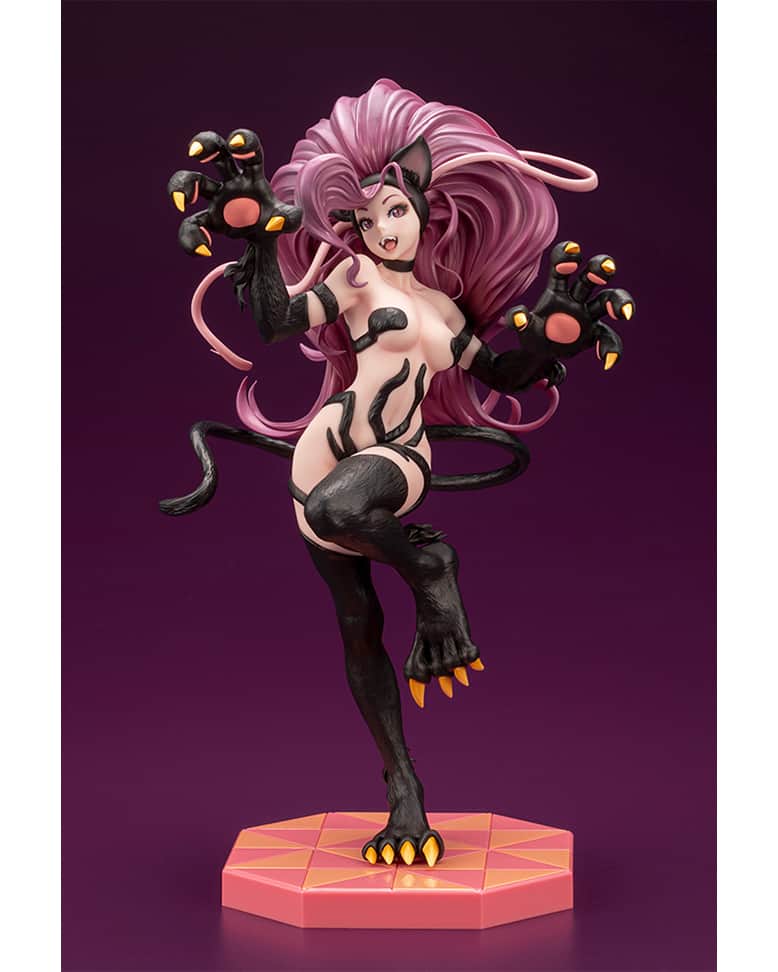 株式会社 壽屋 コトブキヤのインスタグラム：「The extremely popular DARKSTALKERS FELICIA BISHOUJO STATUE pounces back, now in a new, limited edition coloring!  Even those who already have the original Felicia in their collection should jump at this variant, which provides a fresh, contrasting color scheme. The packaging is also newly designed, making this a must-have limited edition item for fans!  *Early preorders are recommended due to the limited nature of this product.  ©CAPCOM CO., LTD. ALL RIGHTS RESERVED.  Available January 2024.  Preorder now! - https://www.bigbadtoystore.com/Product/VariationDetails/258780」
