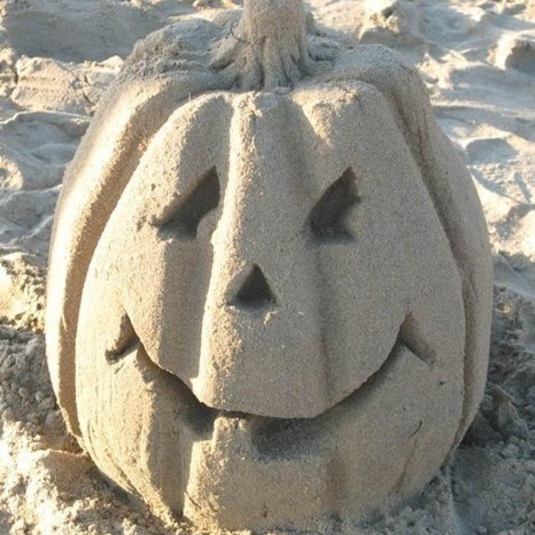 ジョジー・マランのインスタグラム：「Happy Halloween! 🎃 🌊 🧡   Sandy pumpkins via pinterest」