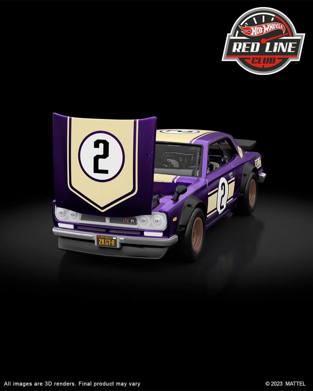 Hot Wheelsさんのインスタグラム写真 - (Hot WheelsInstagram)「You chose it, and we’re making it!  Covered in Spectraflame dark purple, with an opening hood and detailed engine, the 1972 Nissan Skyline H/T 2000GT-R is the perfect addition to your collection.   Available for pre-order till 11/13 at 9PM PT for Red Line Club members only. #HotWheels」11月1日 1時42分 - hotwheelsofficial