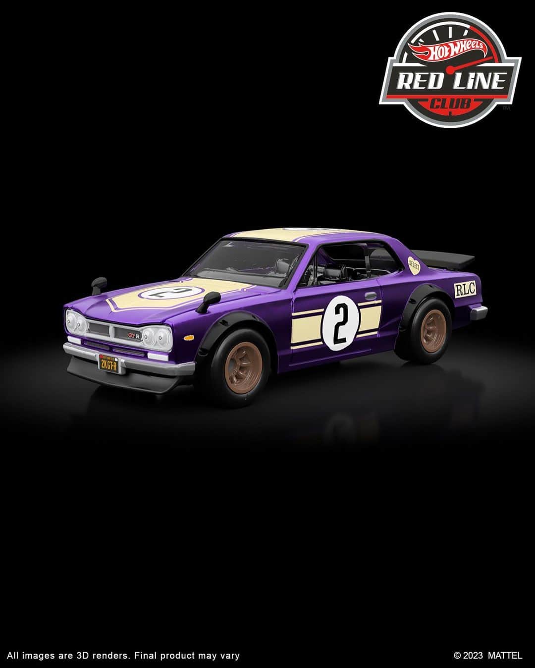 Hot Wheelsのインスタグラム：「You chose it, and we’re making it!  Covered in Spectraflame dark purple, with an opening hood and detailed engine, the 1972 Nissan Skyline H/T 2000GT-R is the perfect addition to your collection.   Available for pre-order till 11/13 at 9PM PT for Red Line Club members only. #HotWheels」