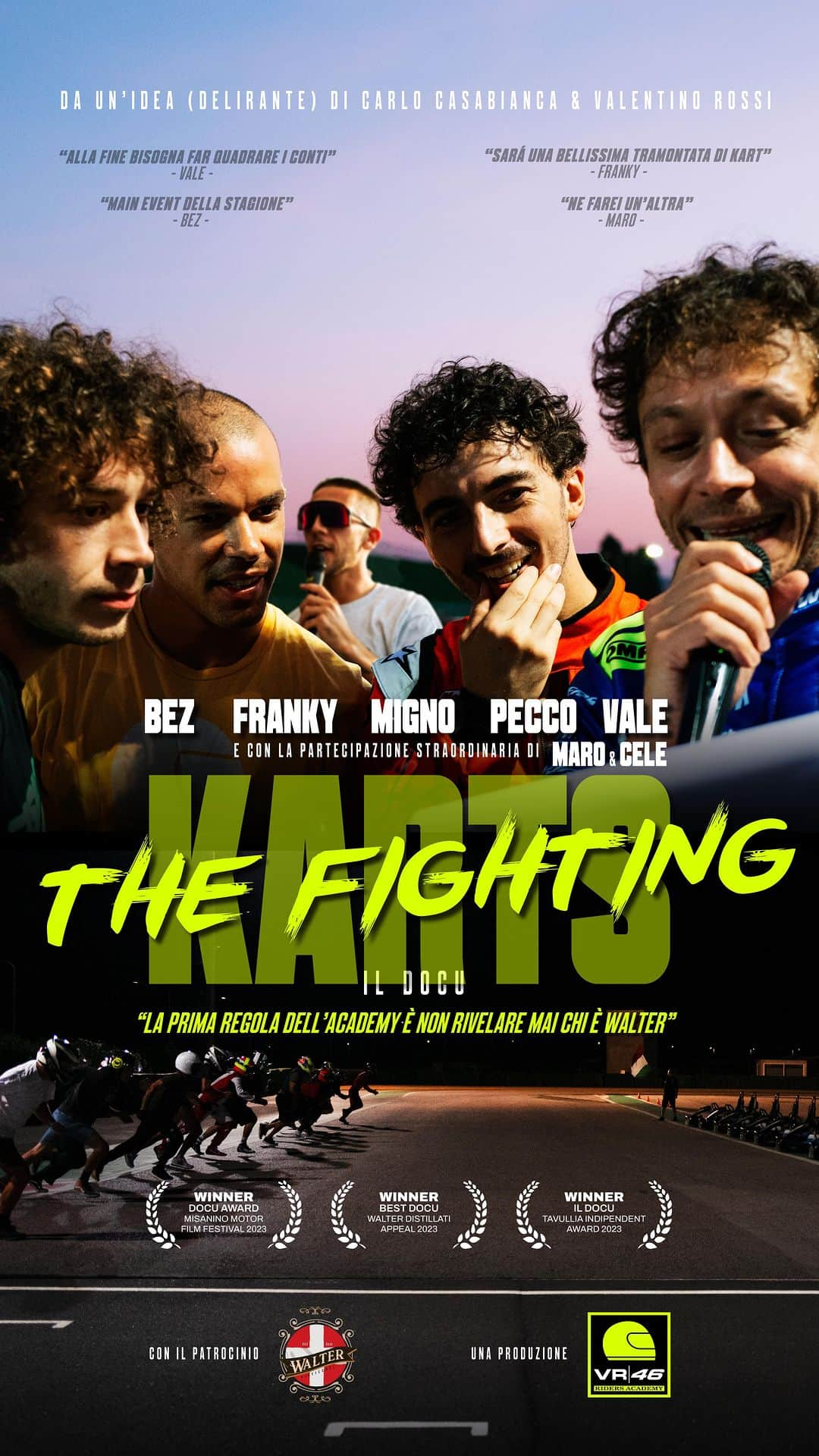 バレンティーノ・ロッシのインスタグラム：「THE FIGHTING KARTS - il docu  12 minuti di pura adrenalina con kart a noleggio  BUONA VISIONE 🍿🥤  #VR46 #VR46RidersAcademy」