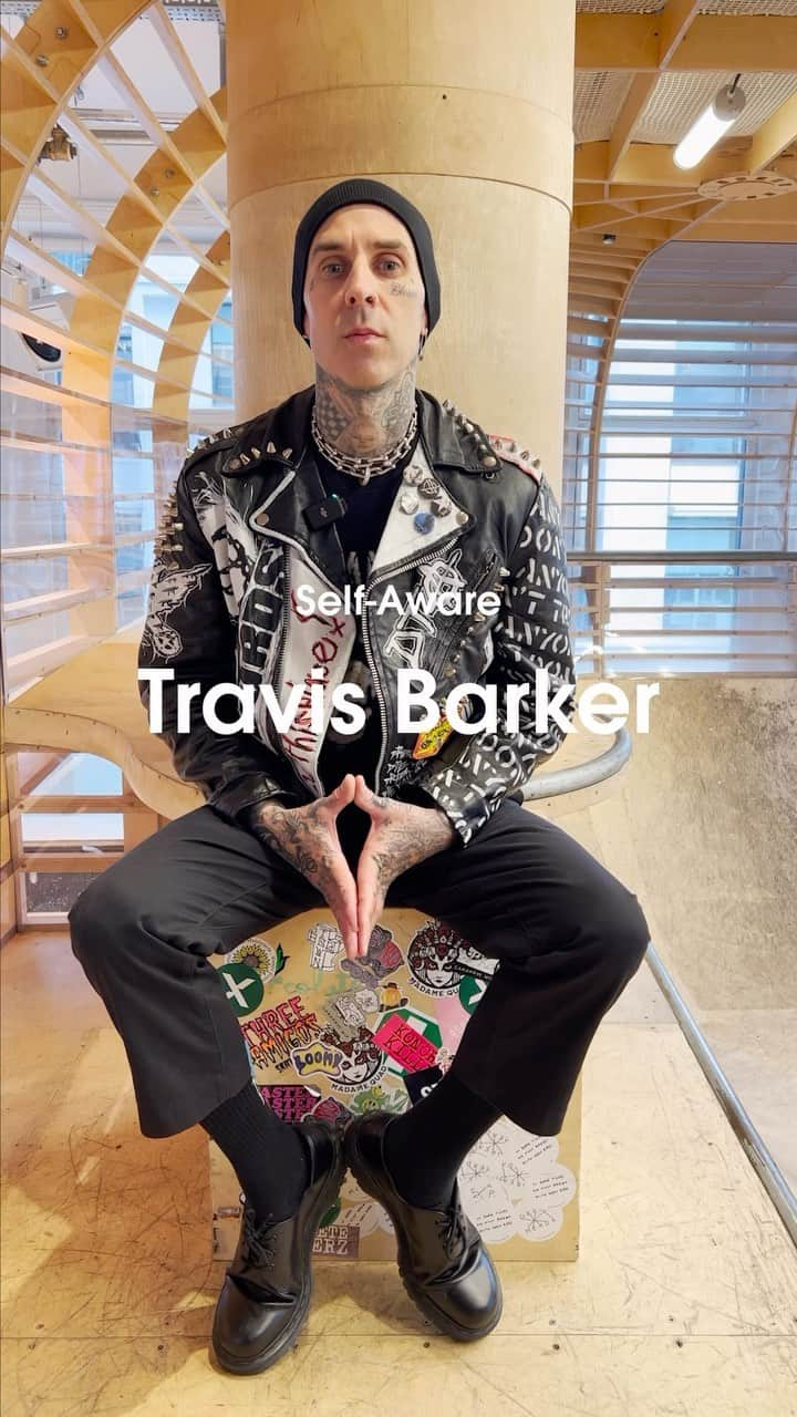 セルフリッジズのインスタグラム：「“Don’t trust anyone” • We sat down with brand founder, @blink182 drummer and matcha-officianado, @travisbarker to talk all things self-awareness. From the rituals that keep him sane, to his plans for Christmas, listen in for the advice Travis ensures he and his kids live by.   Tap the link in bio to shop the @donttrustanyone collection, or visit #SelfridgesLondon Men’s designer street room on 1」