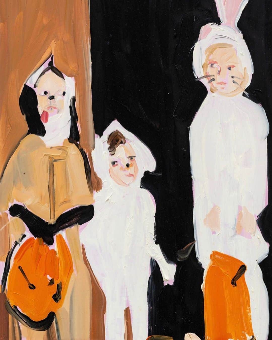 ローラ・ベイリーさんのインスタグラム写真 - (ローラ・ベイリーInstagram)「Chantal Joffe  Halloween   2020  Tonight felt different when my kids were little & the real world was less scary but I’ll always  love this painting which reminds me of the times I’d go mad with face paint & fake spiders & even dress up the dogs ~ @cosimaspender @libertyross 🤍」11月1日 3時00分 - laurabaileylondon