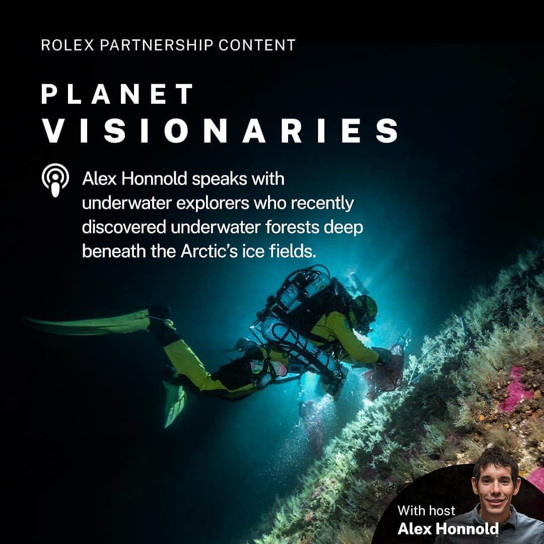 アレックス・オノルドさんのインスタグラム写真 - (アレックス・オノルドInstagram)「On the latest episode of Planet Visionaries, I got to speak with Ghislain Bardout and Emmanuelle Périé-Bardout, founders of Under the Pole, an underwater scientific exploration program. Click the link in my bio to listen now. #RolexPartnershipContent @rolex #PerpetualPlanet」11月1日 3時08分 - alexhonnold