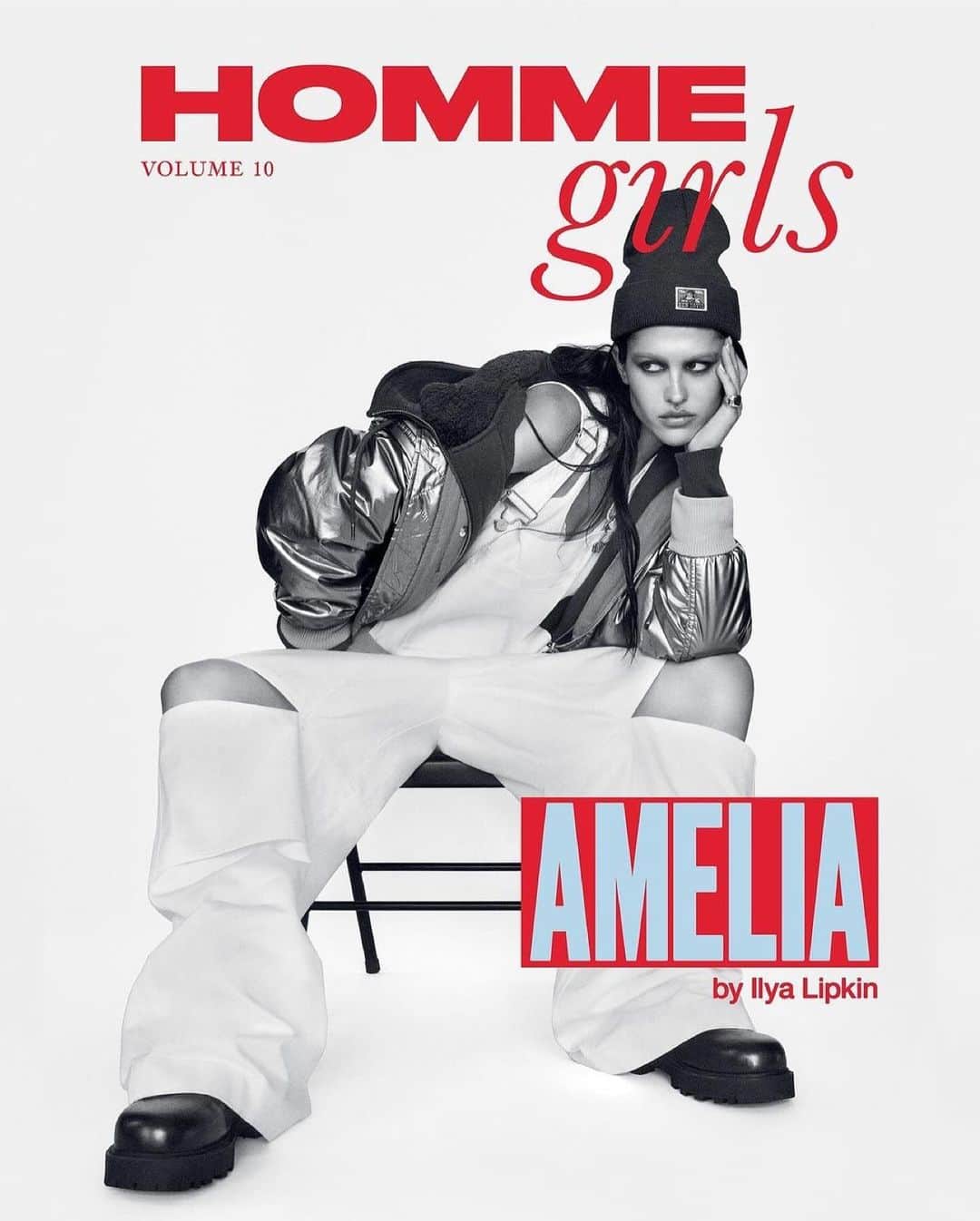リサ・リナのインスタグラム：「Repost from @hommegirls •Go @ameliagray 🙌🏼❤️ HOMMEGIRLS VOLUME 10  Featuring cynosure of the moment, Amelia Gray. In this issue’s HG DMs, model, Hollywood progeny and gemini talks about bolognese, body image, and her dream of having a farm in the Japanese countryside.  Amelia in @gucci bomber and overalls, @palaceskateboards hoodie, @davesnewyork beanie, @givenchy boots, and @bunneyofficial signet ring.  Starring @ameliagray Photography @ilya_lipkin Styling @flofloarnold Interview by @madelinecash Makeup @emikaneko Hair @mattbenns Nails @sonyameesh Casting @establishmentny Production @starkman.associates  Editor in Chief @mrthakoon Creative Director @jenbrillbrill Art Direction @rosfok @chloescheffe @natmshields @rainetrain」