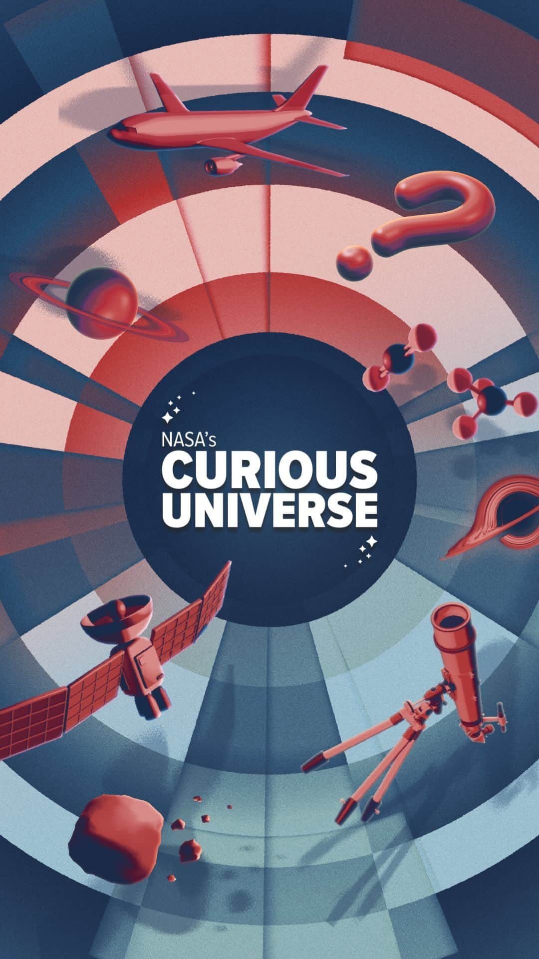 NASAのインスタグラム：「It’s time to get curious! 💫   NASA’s Curious Universe podcast is back with a new season of wild and wonderful adventures. Tune in every Tuesday starting Nov. 7 for stories from right here on our home planet to the farthest parts of the known universe: nasa.gov/podcasts  Video description: 0:00 Man wearing headphones throws a stuffed rocket at the screen, camera follows the stuffed rocket. 0:02 Camera goes back to the man wearing headphones, speaking directly to camera while zooming in for emphasis. 0:14 NASA’s Curious Universe logo appears full screen. The logo is an illustration of a navy blue circle with a logo in the center that reads “NASA’s Curious Universe” in white letters with stars in the upper left and bottom right. Surrounding the circle, there are panels of shades of alternative reds and blues with red icons floating. 0:16 Back to man with headphones, speaking to camera. 0:19 Animation of Big Bang with galaxies appearing after. 0:20 Animation of Earth with space background. 0:22 Back to man with headphones, speaking to camera. 0:31 Blurred screen with nasa.gov/podcasts text on screen. 0:33 Back to man with headphones, speaking to camera. 0:35 NASA’s Curious Universe logo appears full screen and flips to NASA podcast logo.  #curious #podcast #CuriousUniverse #space #universe  #sun #spacenerd」