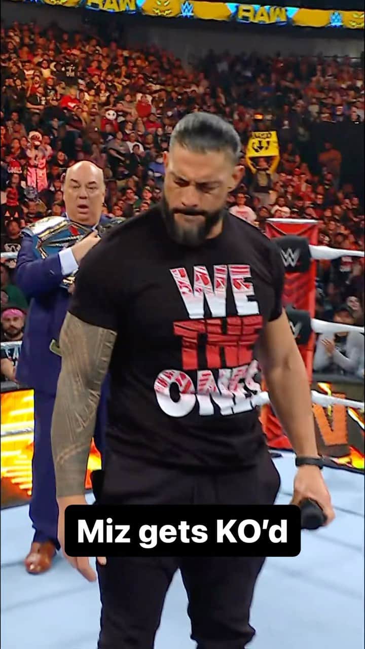 WWEのインスタグラム：「@romanreigns knocked out @mikethemiz one year ago today!」
