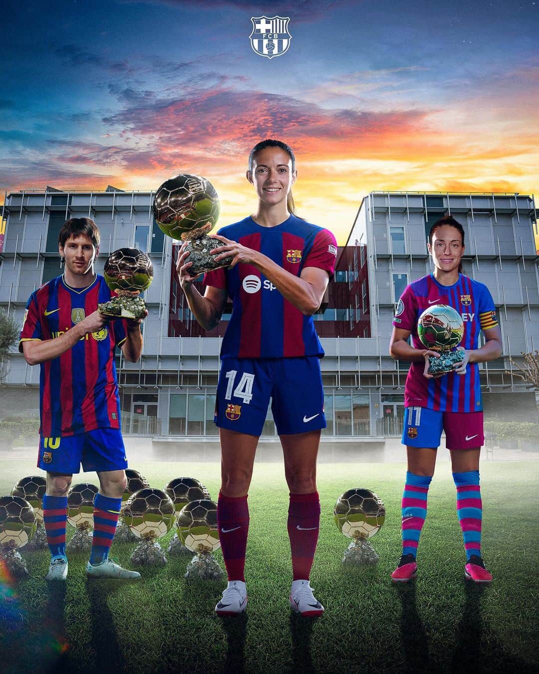 FCバルセロナさんのインスタグラム写真 - (FCバルセロナInstagram)「La Masia és or ✨  Leo Messi 🌟 Aitana Bonmatí 🌟 Alexia Putellas 🌟」11月1日 4時01分 - fcbarcelona