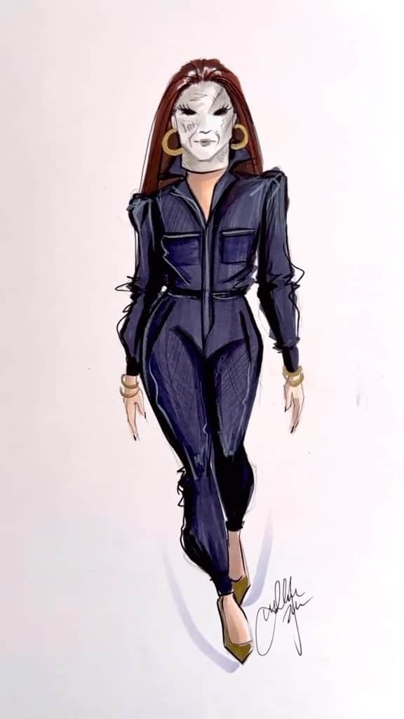 Holly Nicholsのインスタグラム：「Michael Myers 💁🏼‍♀️ #michaelmyers #halloween #fashionillustration #asmr #copic #illustration」