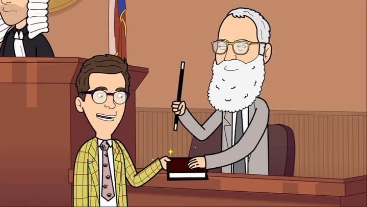 ショーン・ヘイズのインスタグラム：「Here’s a little Halloween treat from our friends at @cartunaradio featuring the one and only @letterman. Happy Halloween, Smarties. 🎃」