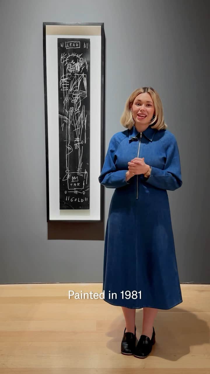 クリスティーズのインスタグラム：「#GALLERYTALKS Episode II – Post-War & Contemporary Art Day Sale with Taylor Nemetz   Christie’s New York is honored to feature ‘Untitled’ by Jean-Michael Basquiat as a highlight in the Post-War and Contemporary Art Day Sale, live for bidding 10 November. The poetic genius of a young rising star blazes brightly in this 1981 work by Basquiat. Executed at the dawn of his ascension to fame, the untitled work encapsulates the artist’s gift for wordplay and infallible instinct in creating works that are buzzing with electricity, multi-layered, and deeply personal.   This fantastic work and many more are now on view in our Rockefeller Center galleries. Visit us today!   Post-War and Contemporary Art Day Sale | New York | 10 November」