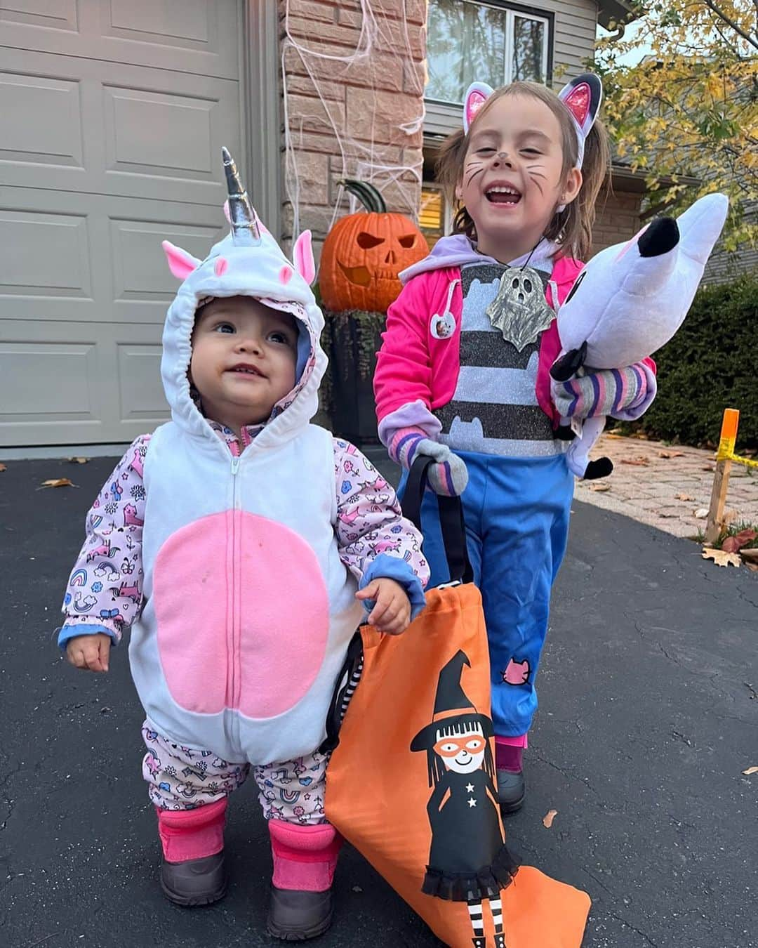 メーガン・デュアメルのインスタグラム：「Happy Halloween 🎃   From Gabby Dollhouse and Unicorn baby!   #halloween #gabbydollhouse #unicorn」