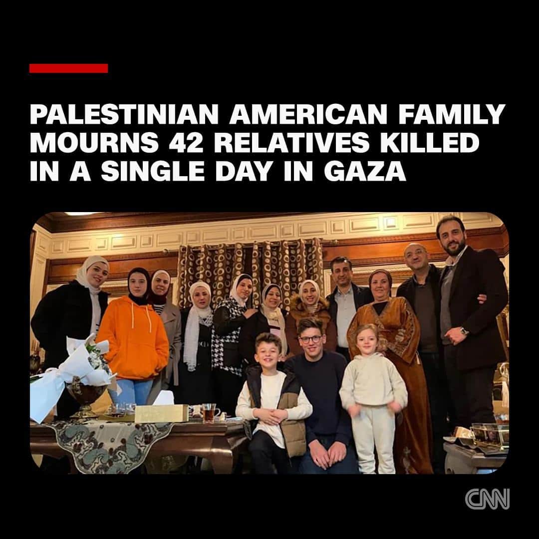 CNNのインスタグラム：「Thousands of miles away from the brutality of war in Gaza, Tariq Hamouda and his wife Manal are in disbelief over the loss of three generations of their family.  The Palestinian Americans, who live in Maple Grove, Minnesota, say it’s been over a week since they learned 42 relatives were killed in the ongoing war between Israel and Hamas, and they’re still unable to fully comprehend the news. The deceased range in age from three months to 77.  Hamouda says his wife, whose maiden name is Saqallah, lost four brothers, a sister and most of their children when two explosions destroyed the Saqallah family compound on October 19 in the Sheikh Ejleen neighborhood of Gaza City.  Read more at the link in our bio.  📸: Tariq Hamouda」
