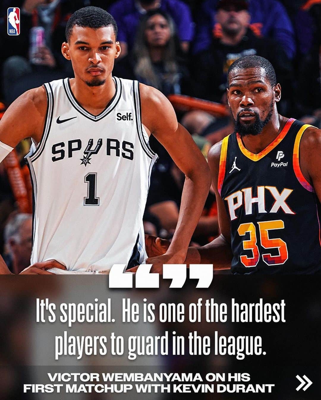 NBAのインスタグラム：「🗣️ Wemby on KD! 🗣️」