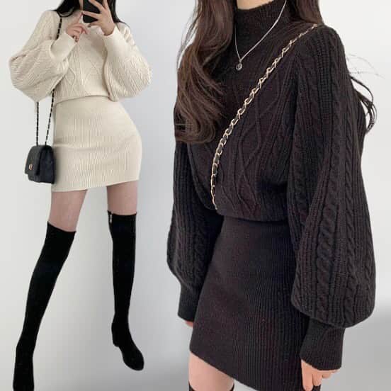 3rd Spring Official Instagramのインスタグラム：「🪩 “ ZOZOWEEK ” スタート 🪩  高級感のあるパターンが 綺麗めで大人っぽい雰囲気の ニットワンピ…🫶🏻✨  🏷 High Neck Knit Mini One-piece ¥5,980 ⇒ ¥4,780 『 ZOZOWEEK期間中、20%OFFで買えちゃう🤭 』  @3rdspring_official  ZOZOTOWNにて発売中🧸 ブランド品番：bei-21set-004で検索🔍  ----------  #3rdspring #セレクトショップ #beidelli #ベイデリー #韓国ブランド #韓国通販 #韓国 #韓国ファッション #韓国コーデ #ファッション #レディースファッション #レディースコーデ #レディース服 #秋ファッション #秋コーデ #秋服 #冬ファッション #冬コーデ #冬服 #プチプラ #プチプラファッション」