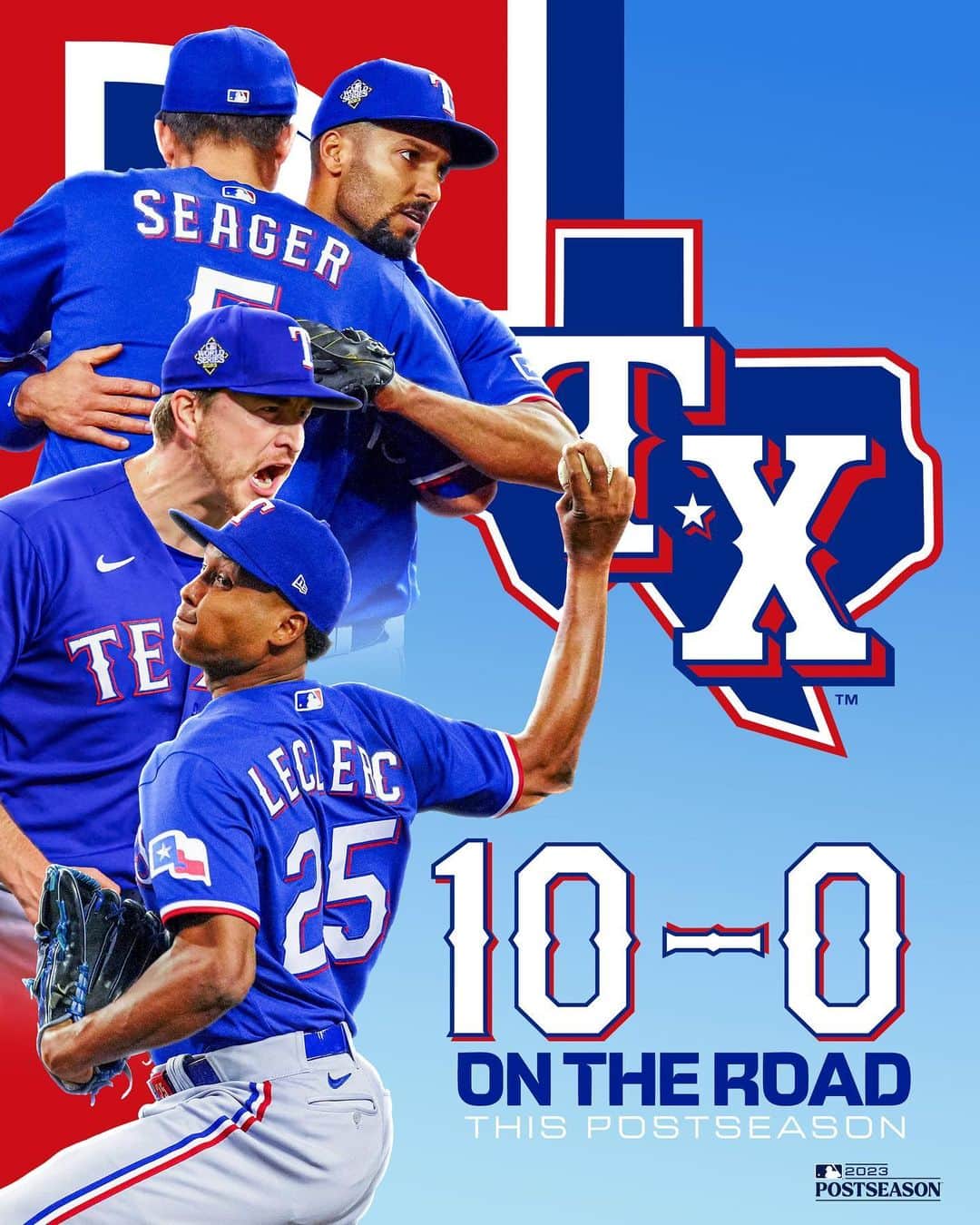 MLBさんのインスタグラム写真 - (MLBInstagram)「Road @Rangers!  With their 10th consecutive win, Texas now has the longest road win streak in #postseason history!」11月1日 12時34分 - mlb