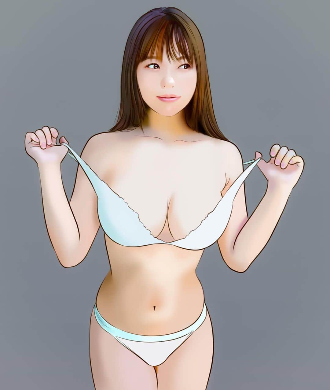 てらりんのインスタグラム：「『本郷柚巴さん(@h.yuzuha_0112 )』  #イラスト #イラストレーション #グラビアアイドル #本郷柚巴 #illustration #portrait #art #drawing #bikinimodel #hongoyuzuha」