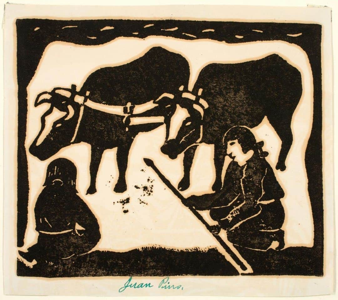 のインスタグラム：「As Native American History Month begins today, we highlight the works of Juan Pino. Pino was a native of Tesuque Pueblo and was a self taught artist.   Image 1: "Oxen," 1920s, Juan Pino (Native American (Tesuque Pueblo) Image 2: "Going to Work," 1920s, Juan Pino (Native American (Tesuque Pueblo) Image 3: "Deer in the Woods," 1920s, Juan Pino (Native American (Tesuque Pueblo)  #NativeAmericanHeritageMonth #philamuseum」