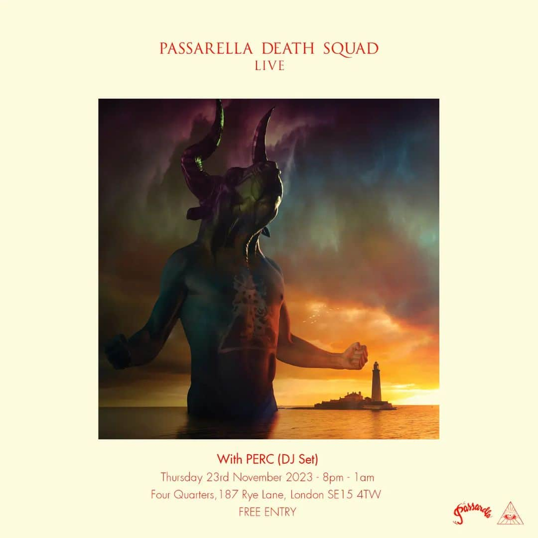 パサレラデススクアッドのインスタグラム：「Passarella Death Squad live.  Our next gig is on the 23rd of November at Peckhams @fourquartersbar and this time we're joined by the mighty @perctrax !   And it's FREE ENTRY! Hopefully see you there. Full details via the link in the bio. X  #technomusic #techno #electronicmusic #soundscape #bandcamp #darkwave #london #multimedia #artwork #mixmag #djmag #electronic #remix #nts #ninjatheory #hellblade #perc #hellbladesenuassacrifice」