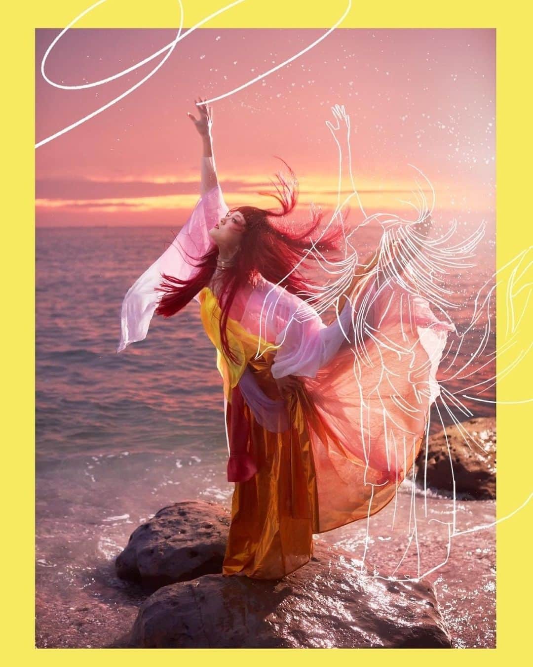 蘭舞ゆうのインスタグラム：「🪭🌊🟡 Uka 2023年のテーマは｛DAnCINg｝ ヴィジュアルに関わらせていただきました🦋 芸事を愛してる人間として 今回この撮影に関わらせていただけた事 大変光栄に思います。 皆様の技の中でお仕事ができて幸せです！  自分の得意なもの 武器になるようなものは少ないですが 出来る芸の数は多い(はず！) 幼少期から興味があるものに 全て挑戦させてくれた両親に感謝しかありません。私の場合、それを職にしているので！ これからも芸に精進致します。  Photographer/中川真人 Makeup artist/MICHIRU Stylist/飯嶋久美子 Model/蘭舞ゆう illustrator/SHOGO SEKINE executive producer/渡邉弘幸 creative director top nail artist/渡邉季穂 hair stylist保科真紀　尾崎洋介　伊藤欣良 hair colorist中田巧樹　前川俊介 Nail artist中島理恵　小原千明　石間千織　榮福桜 designer石川明子　武政暉  #uka」